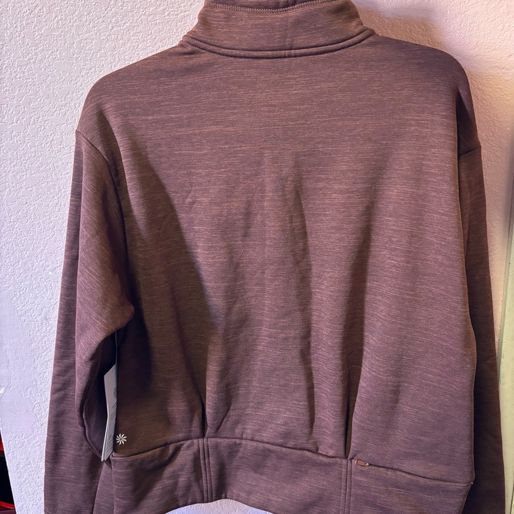 Athleta Altitude Polartec Half Zip Sweatshirt - Women's Size Medium - Brown - Picture 3 of 7